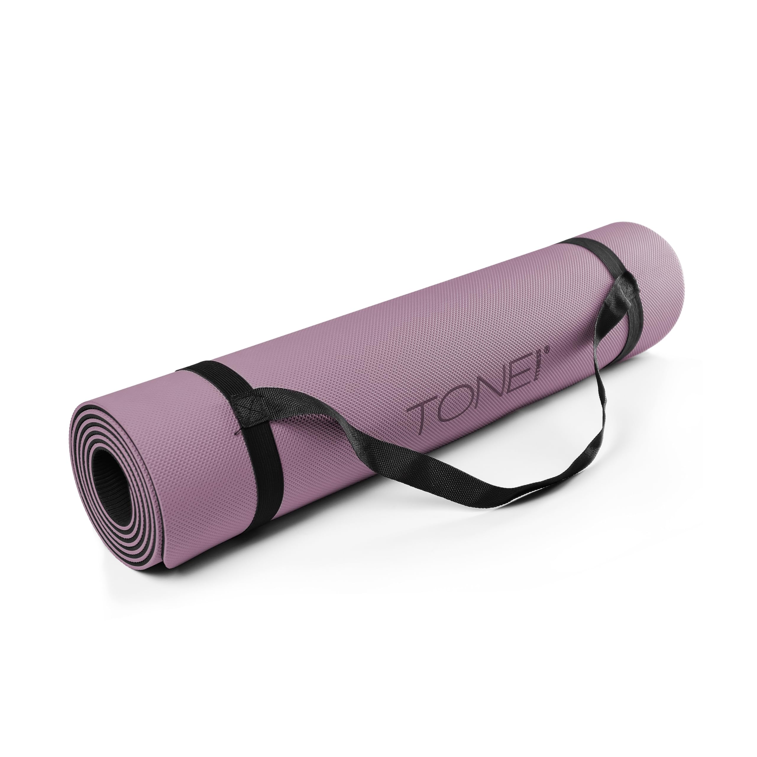 TONE Fitness Yoga Mat 1/4" Thick Non Slip Exercise & Pilates Mat for Home Workouts with Carrying Strap | Multiple Options