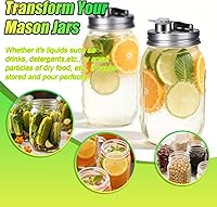 Vista 9 de Tapa de boquilla de acero inoxidable, tapa abatible de boca regular para frascos Mason, tapa abatible para frascos Mason, cubierta de sello a prueba