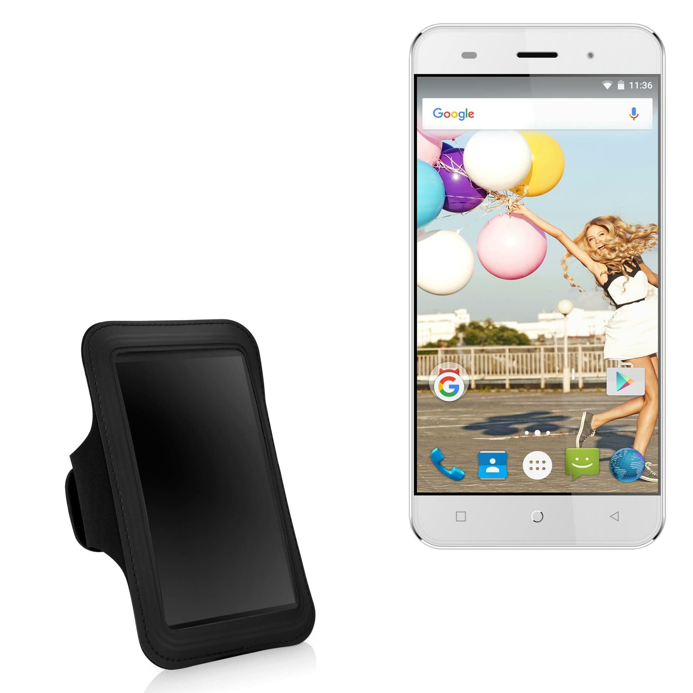 BoxWave Case Compatible with Orbic Slim - Sports Armband, Adjustable Armband for Workout and Running for Orbic Slim - Jet Black