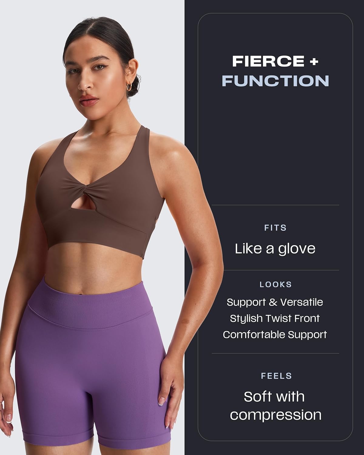 Aoxjox Women's Workout Sports Bras Twist Front Fitness Training Gym Bra Yoga Crop Lola Tank - Image 4