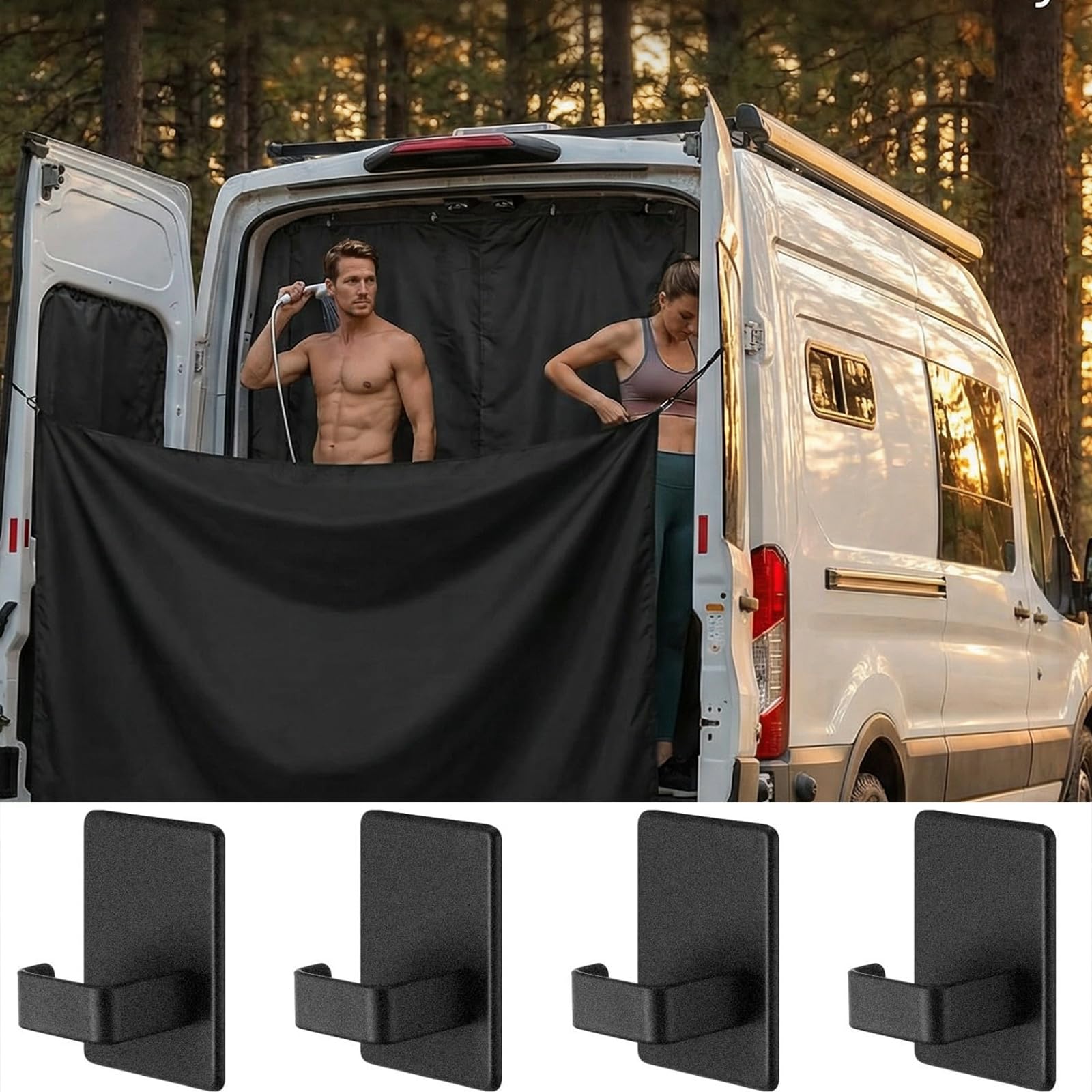Tenda da doccia per campeggio, 90,5 x 55 pollici, regolabile, impermeabile, con gancio magnetico per campeggio, camper