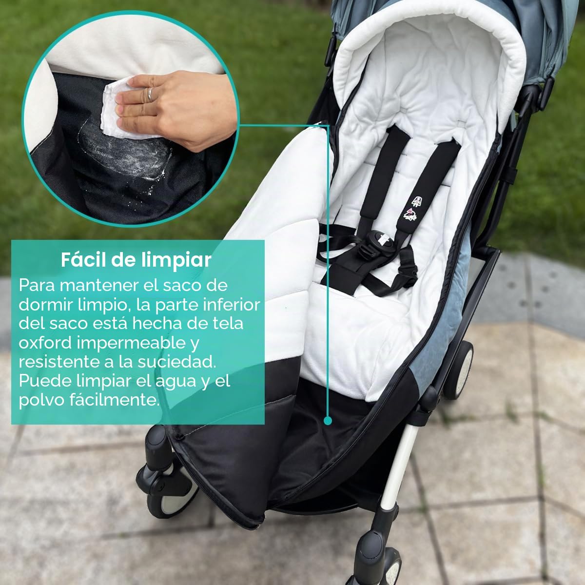 Saco universal para cochecito Babyzen YOYO/YOYO2 y Bugaboo, base de tela impermeable, fácil de limpiar, funda cálida para cochecitos