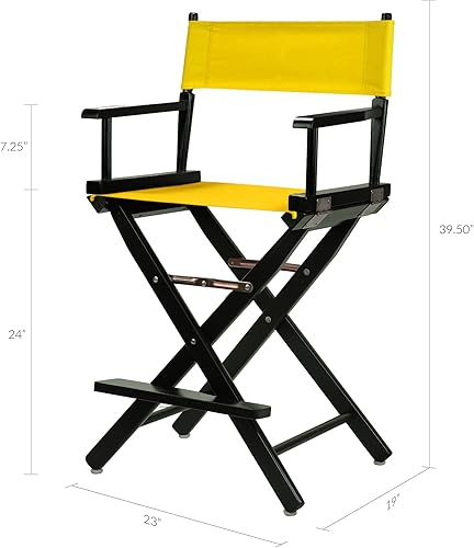 Miniatura 2 de Casual Home 220-02021-34 - Silla de director de 24 in, marco negro, lona dorado, altura de mostrador