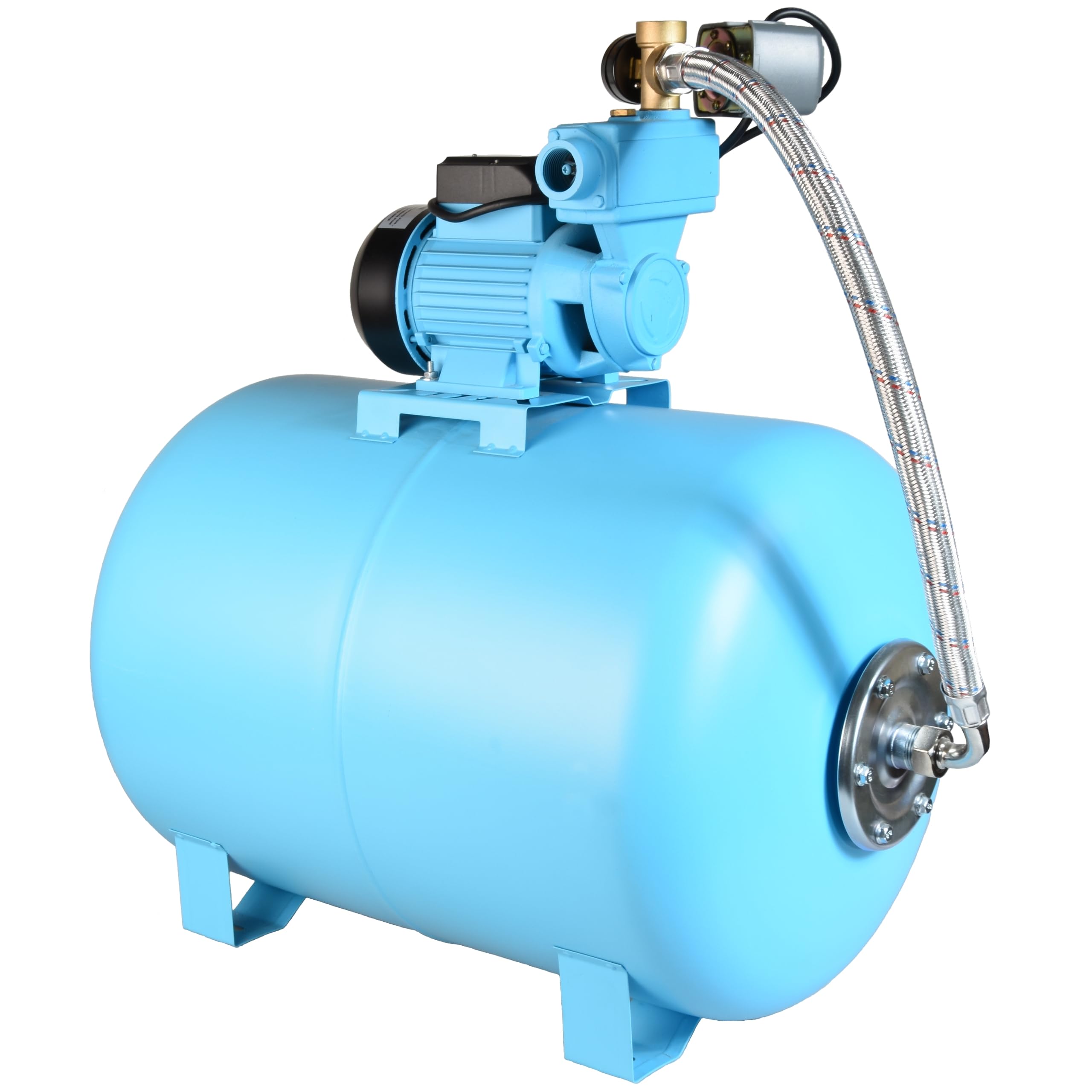 Pompe à Eau WZP 750 avec Réservoir 100L - Pompe de Jardin (750 W, 3000 l/h, Hauteur max 55 m) - Groupe de Surpression Set - Réservoir à Vessie Sous Pression 100 L - Pompe d’arrosage pour Eaux Claires