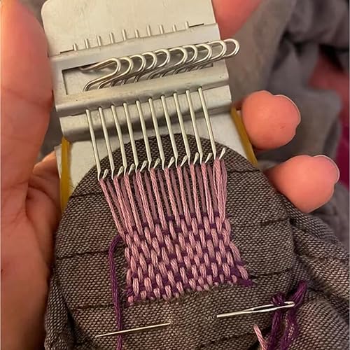 Miniatura 6 de Telar de oscurecimiento de 28 ganchos, telar de oscurecimiento para jeans visibles, herramienta de tejido para manualidades manuales, patrones