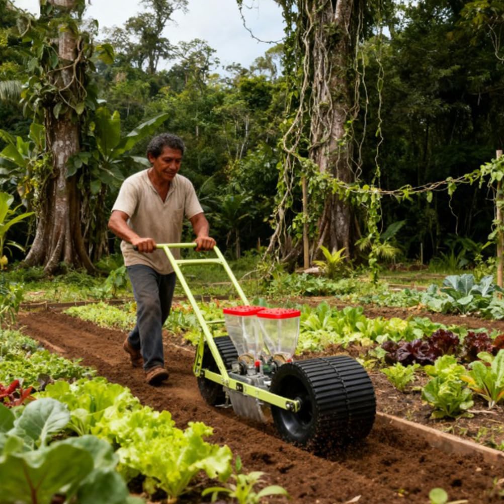 Dispositif de plantation de maïs de précision réglable, 8 acer/heure multifonction pressé à la main, espacement des rangées de semis 8 à 13 mm (vert)