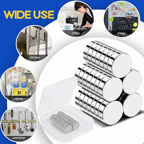Miniatura 73 de Paquete de 120 imanes pequeños de 0.197 x 0.079 in, imanes de neodimio para manualidades, pizarra blanca, bricolaje
