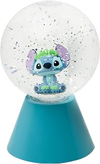 Paladone Disney Lilo & Stitch - Bola LED con Purpurina, Regalo Oficial, Globo de Nieve Iluminado Que Cambia de Color para niños, Adolescentes y Adultos, diseño Compacto