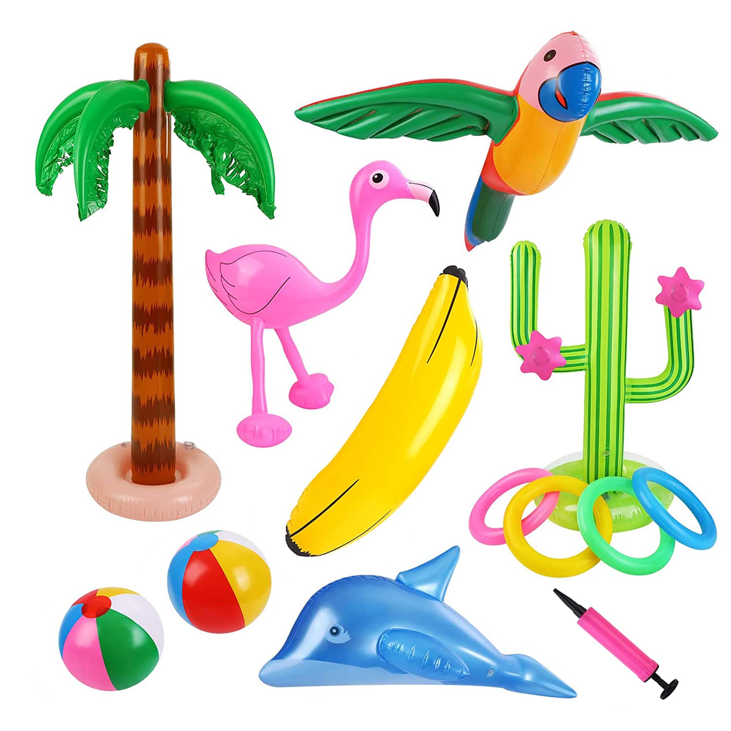 Buy FullGen 12 Pack Hawaiian Party Toys Set Pool Inflatables Toys Palm