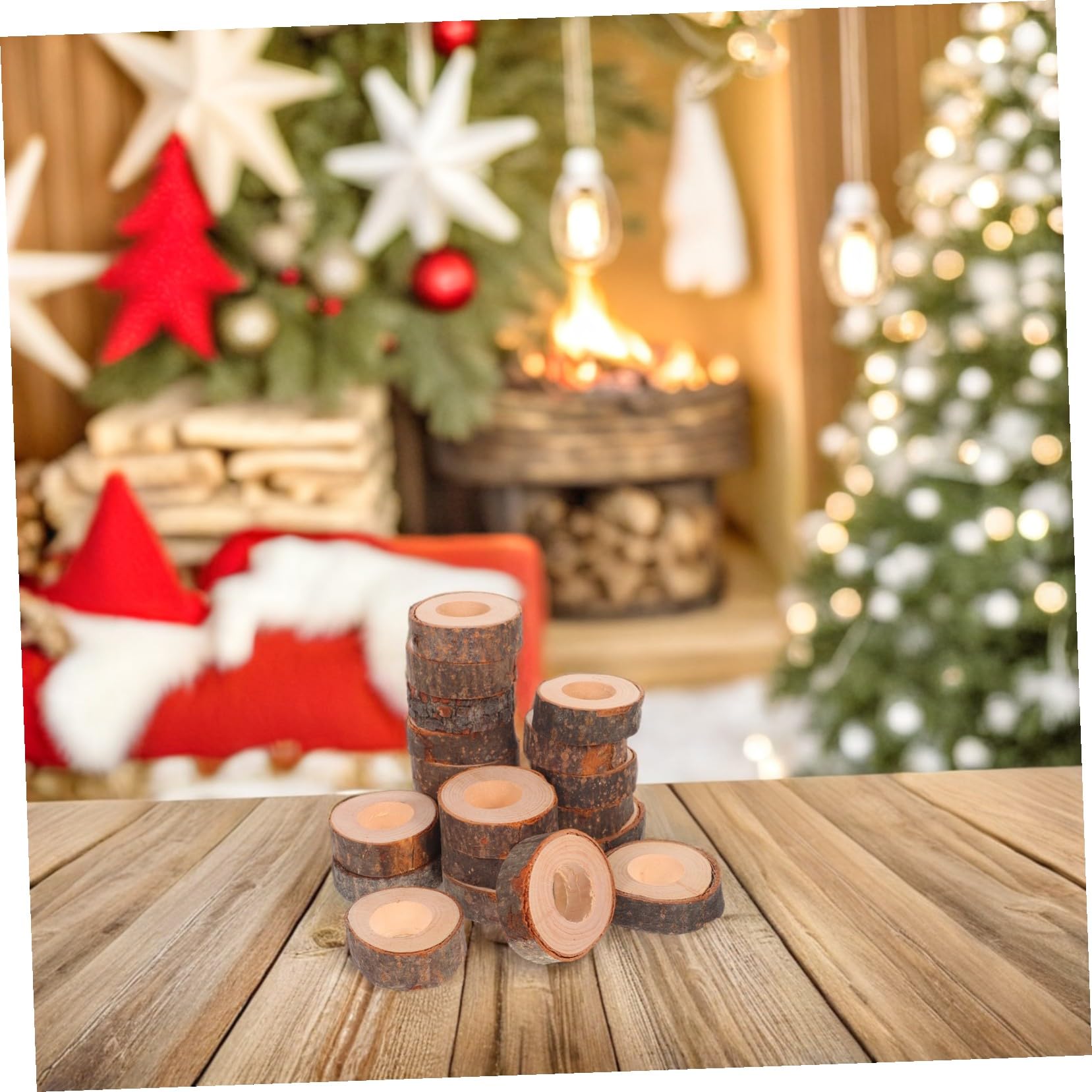 SHINEOFI 20pezzi Portatovaglioli in Legno Rotondi Anelli per Tovaglioli Semplici in Legno per Pranzi Matrimoni Feste Decorazioni per Tavola in Stile Rustico