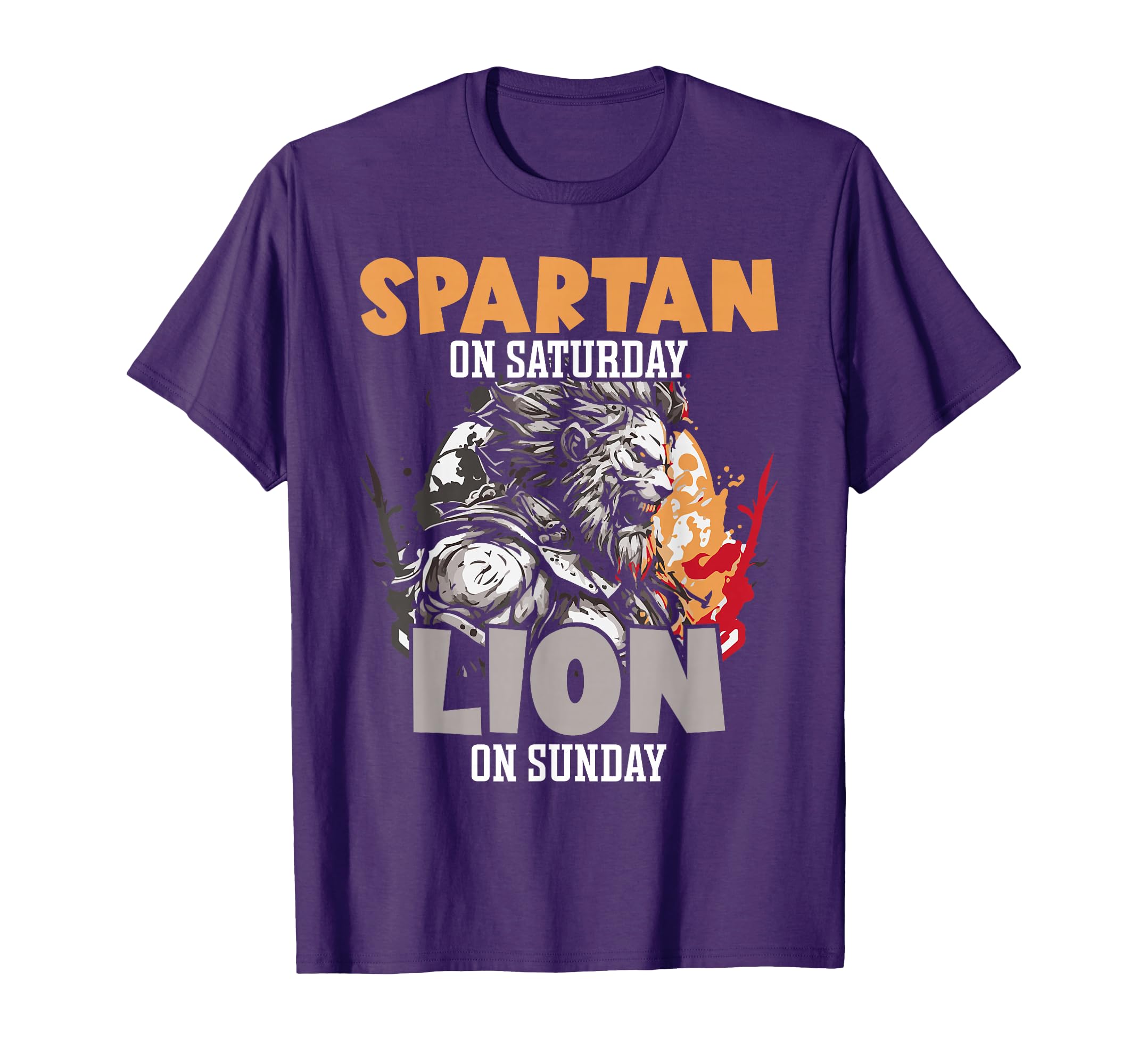Spartan on Saturday Lion on Sunday Football Fans Vintage T-Shirt