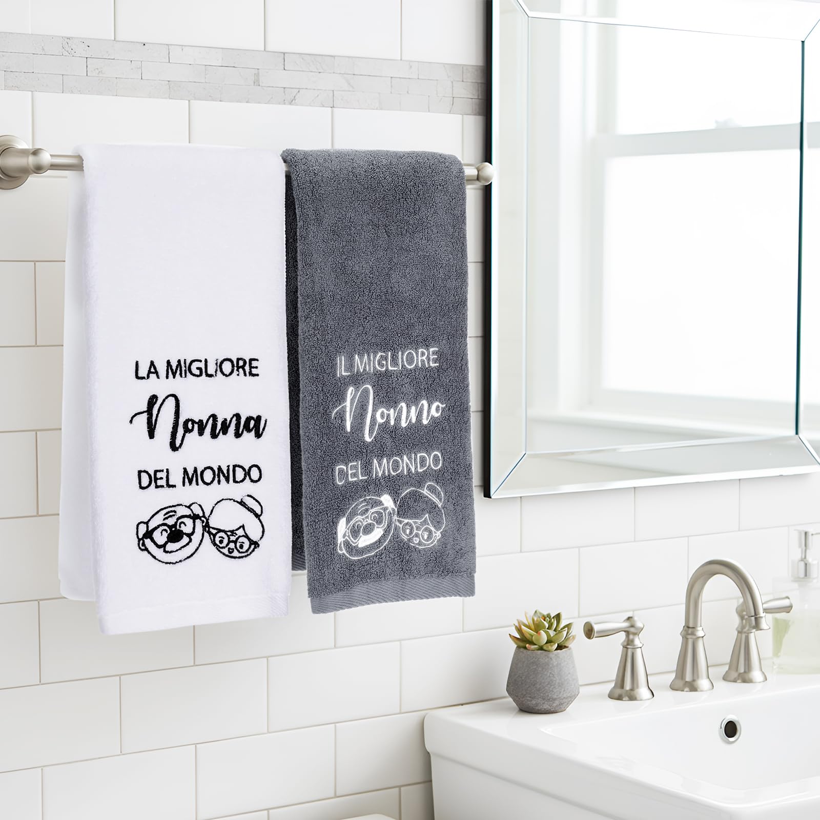 Lightzz Miglior regalo nonno: miglior nonno Towel, asciugamani ricamati