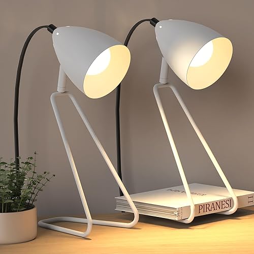 Miniatura 11 de PARTPHONER Juego de 2 lámparas de mesa pequeñas giratorias de 350°, modernas lámparas de noche de lectura verdes, adecuadas para estudio