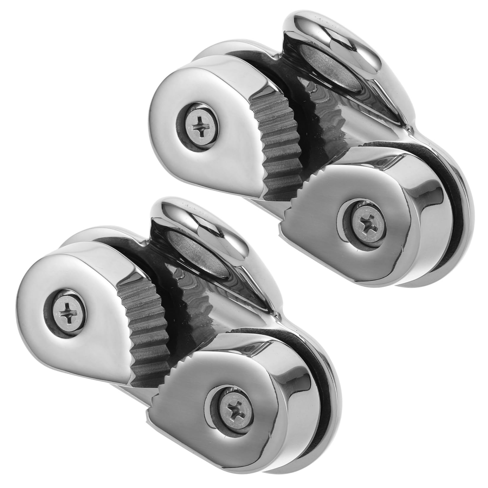 Toyvian 2 Pezzi Morsetto a Camma per Barca in Acciaio Inox con Guida per | Fissaggio Affidabile della Corda, Installazione senza Preforatura, Due Viti Autofilettanti Incluse, Argento