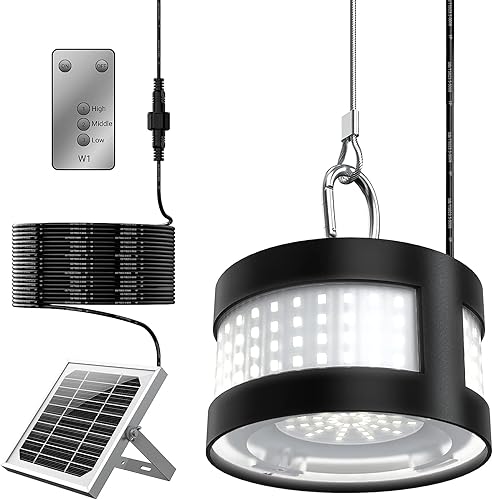 LOFTEK 160 luces LED solares impermeables para exteriores, luces colgantes solares con control remoto de 16.4 pies de cable y gancho para colgar,