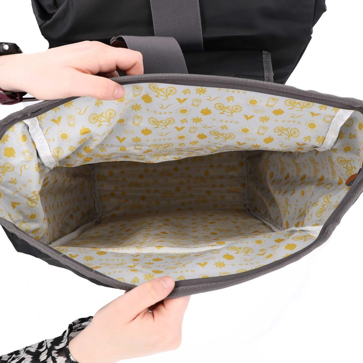 Hapo-G - Sacoche vélo Porte Bagage arrière - Waterproof - Capacité de 50L, 2 x 25L - Noir - 33 x 16 x 61 cm - Accessoire vélo électrique (VAE), VTT, VTC, Ville
