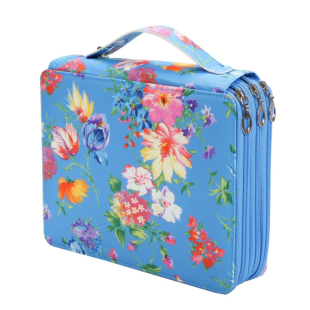 LbxgapPortable Colored 120 Slots Pencil case Organizer with Printing Pattern for Prismacolor Watercolor Pencils, Crayola Colored Pencils, Marco Pencils