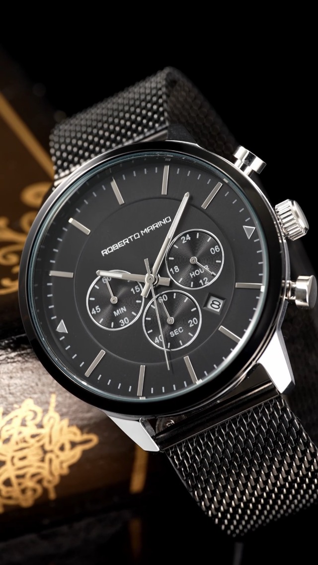 Amazon.com: Roberto Marino RM3414 Men's Watch – Black Stainless