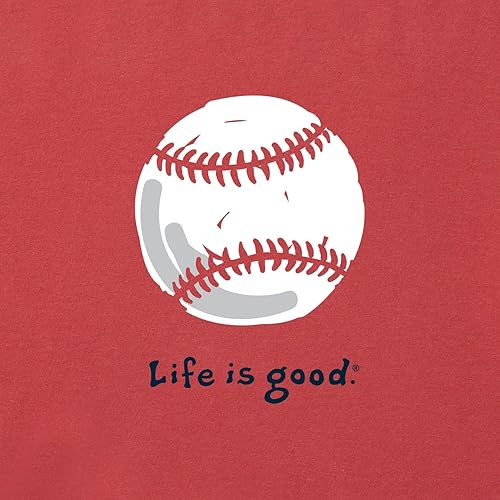 Miniatura 3 de Life Is Good. Camiseta de béisbol para hombre, color rojo desteñido