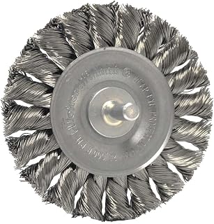 Weiler 17684 Knot Wire Wheel, 3-1/4" Stem-Mounted, 0.14" Stainless Steel Fill, 1/4" Stem, Made in The USA (Pack of 5)