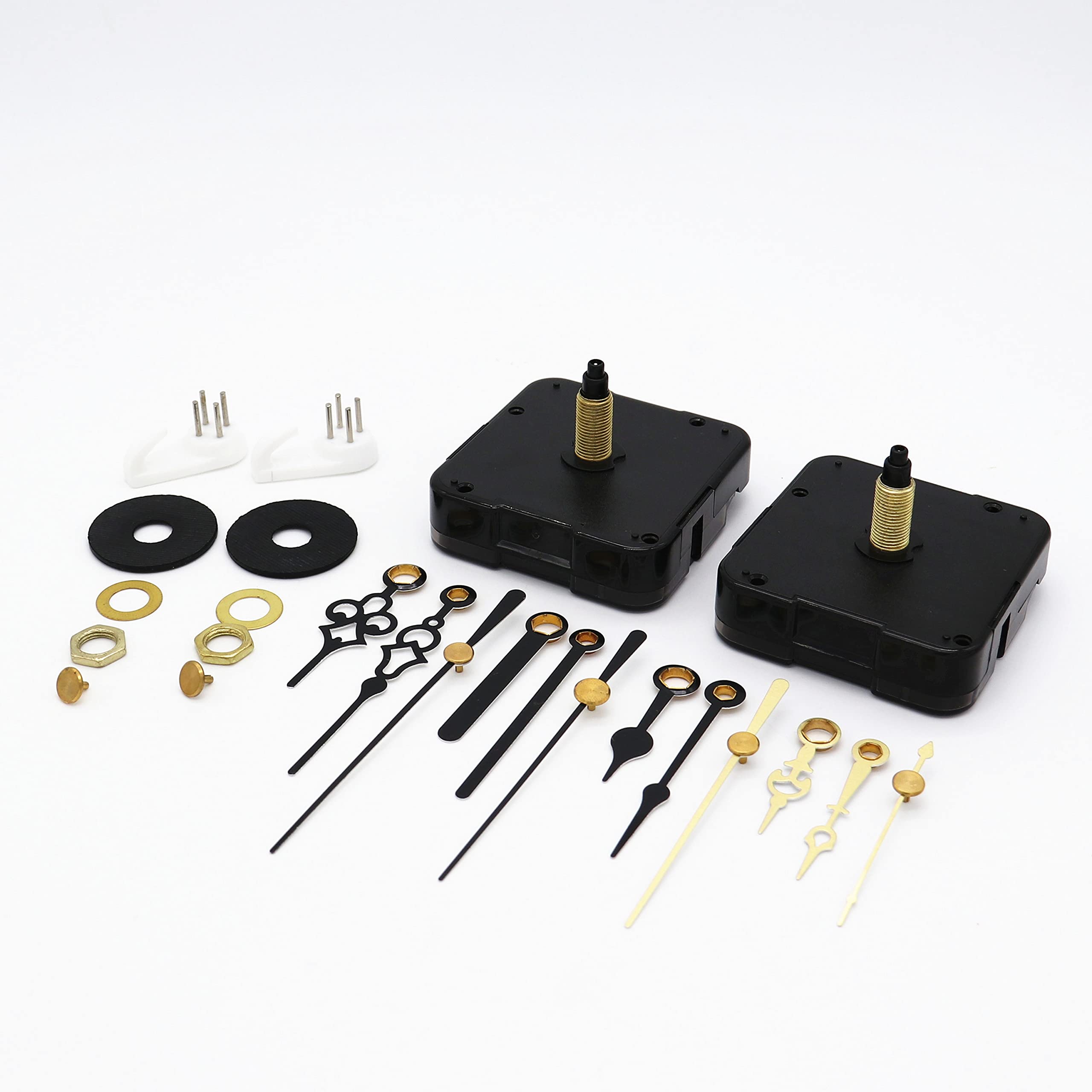 YOUNGTOWN 2 Stück geräuschloses Sweep-Uhrwerk mit 4 kleinen Zeigern, Wanduhr zum Selbermachen, Quarz-Mechanismus, batteriebetriebenes Reparaturteil, Ersatzteil, 2,2 cm Gesamtschaftlänge.
