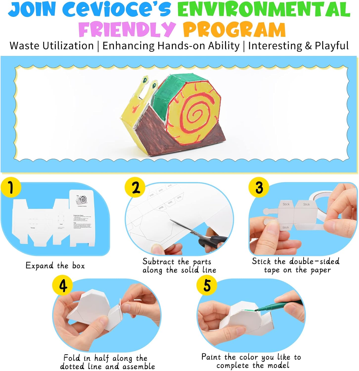 Cevei Cevoce Sensory Slug Fidget Toys for Adults & Kids - 6Pc Cute Autism Sensory Toy Set for Autistic Children, Ages 3+, (5.8 Inch) - Image 7