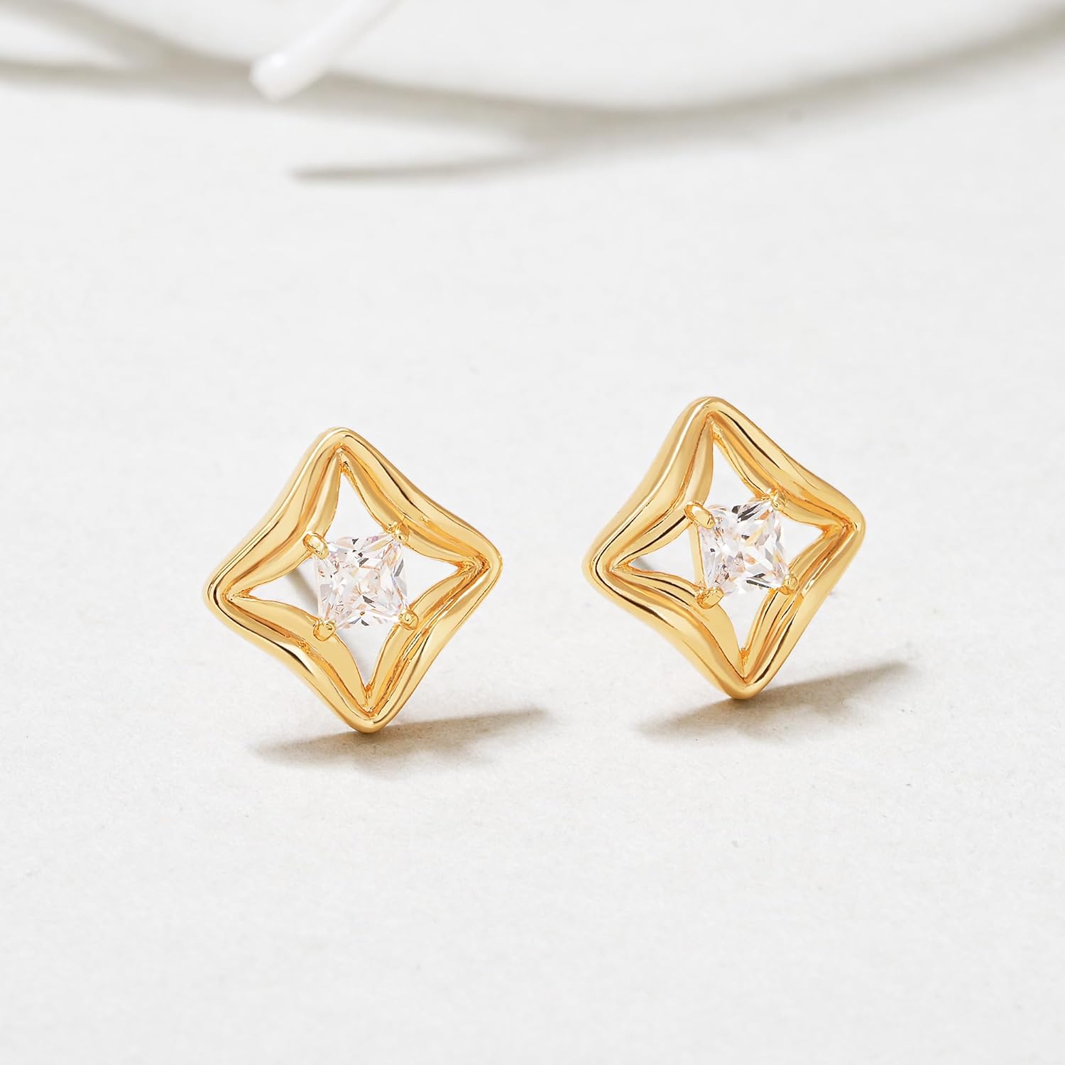 FETTERO Tiny Stud Earrings for Women 14K Gold Plated Earrings Delicate Trendy Earrings Cute CZ Star Studs Earring for Everyday Wear Hypoallergenic Earrings for Women Gold Jewelry Gifts - Image 4