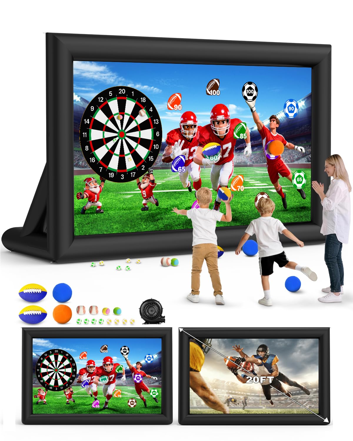 Photo 1 of ***SEE NOTES OWFUVO 20FT Inflatable Projector Screen with Dartboard & Football Target