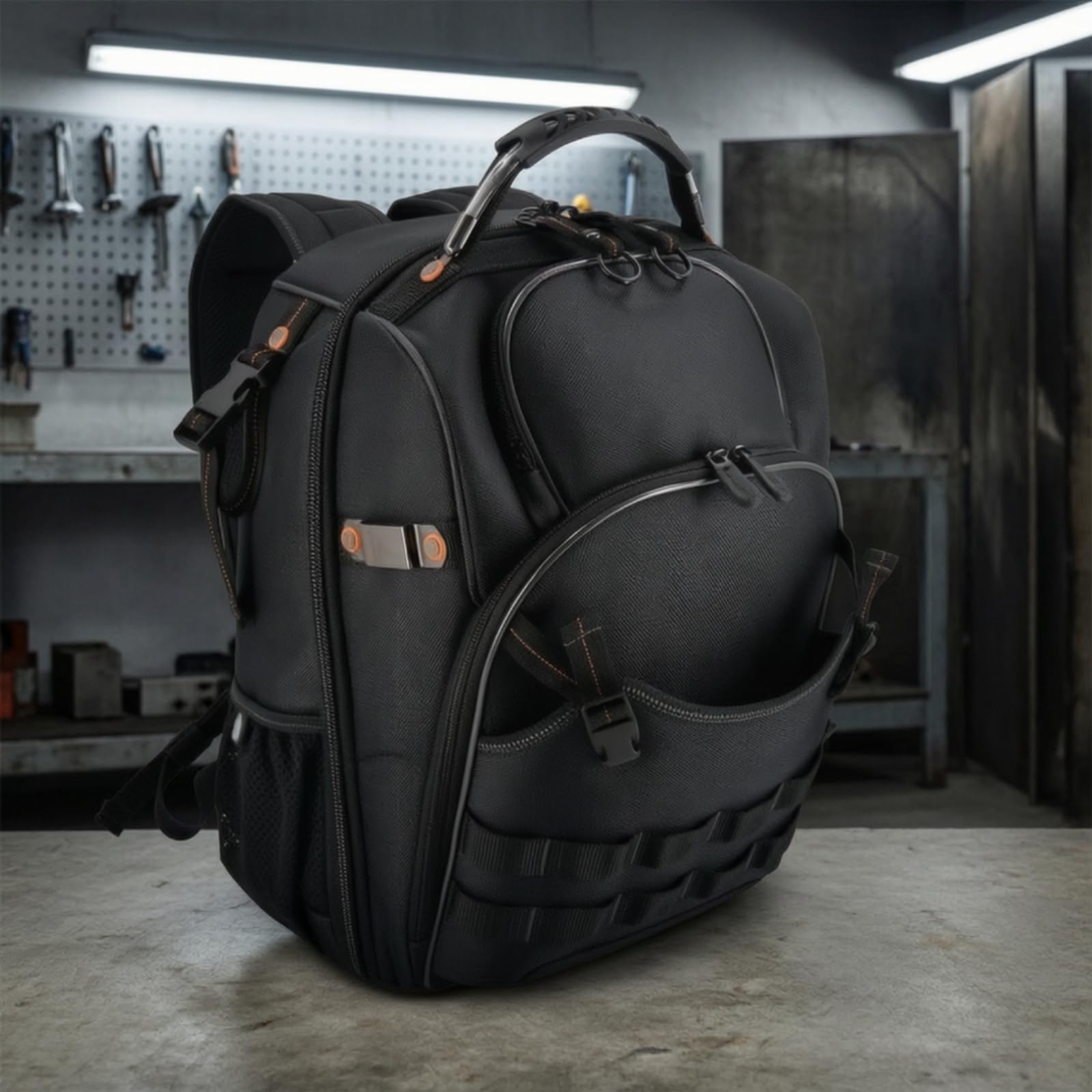 Sac à Dos Chantier Grand Volume | Multi-Poches, Sac à Dos Porte-Outils, Multipoches, pour Travaux Extérieurs, Professionnels du Bâtiment