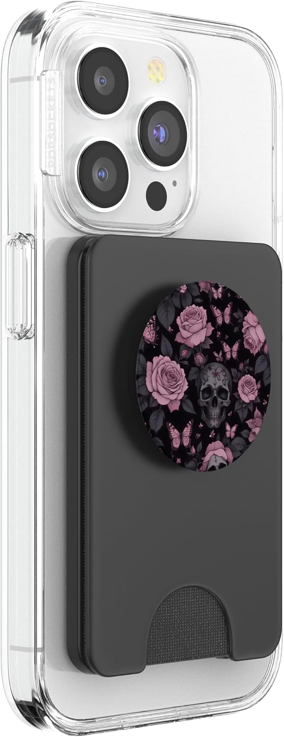 Gothic Flowers Goth Skull Butterflies PopSockets PopWallet for MagSafe