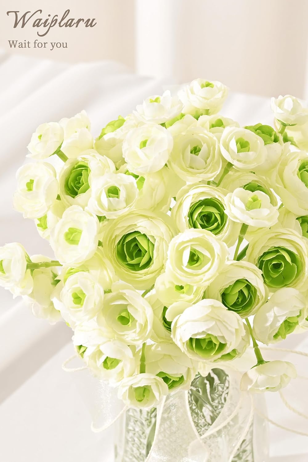 Waipfaru Ranunculus Artificial Flowers, 18Pcs 14In Fake Peonies Artificial Flowers, Faux Flower for Vase Silk Flower Real Touch Faux Peony Bulk for DIY Wedding Bouquet Home Bridal Shower Decor - Image 7