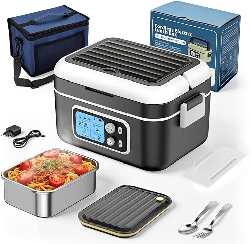 TLPEMN Electric Lunch Box with Battery, 1.5 L Portable In…