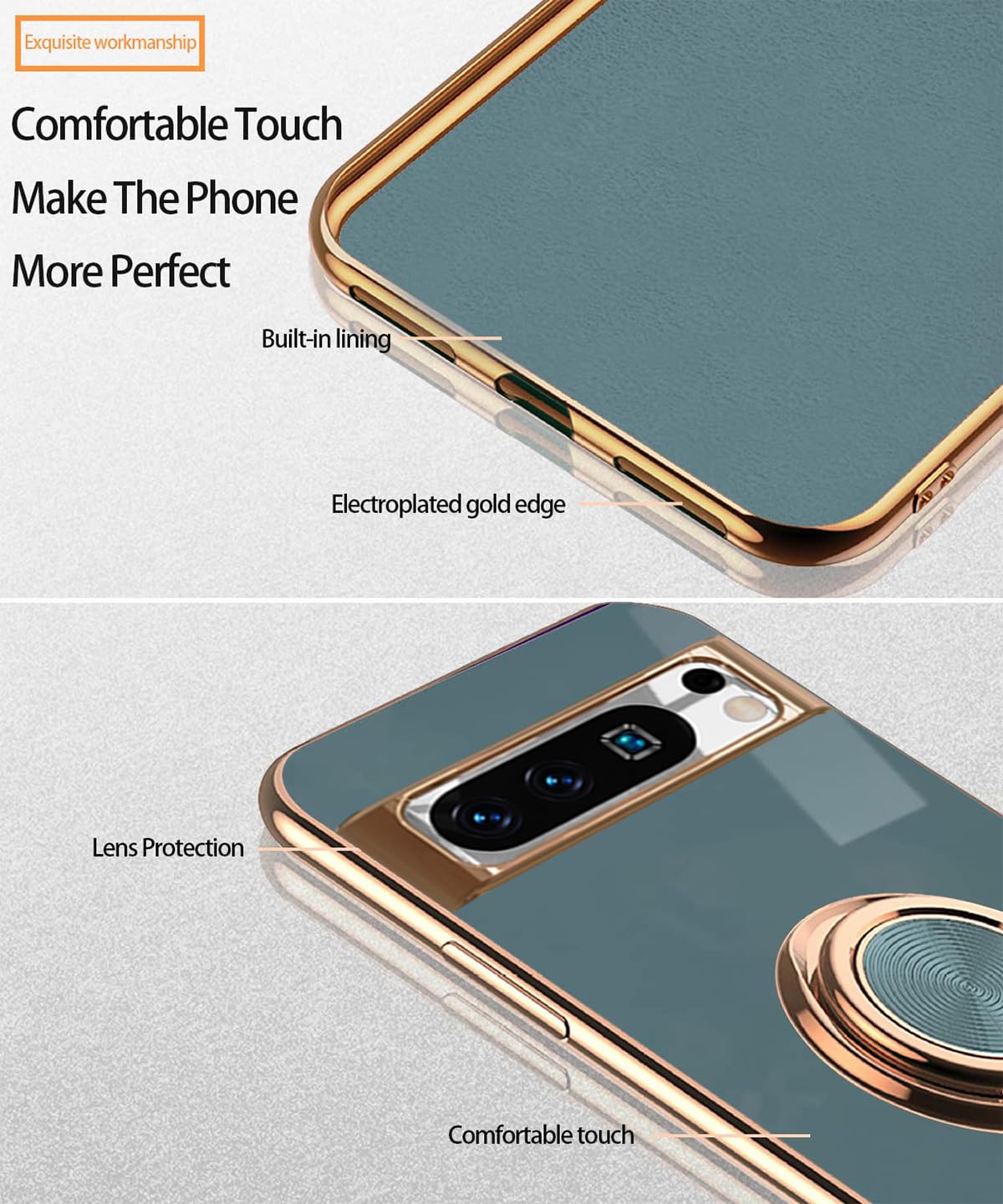 Cover per Google Pixel 8 Pro con Girevole Anello, Custodia in