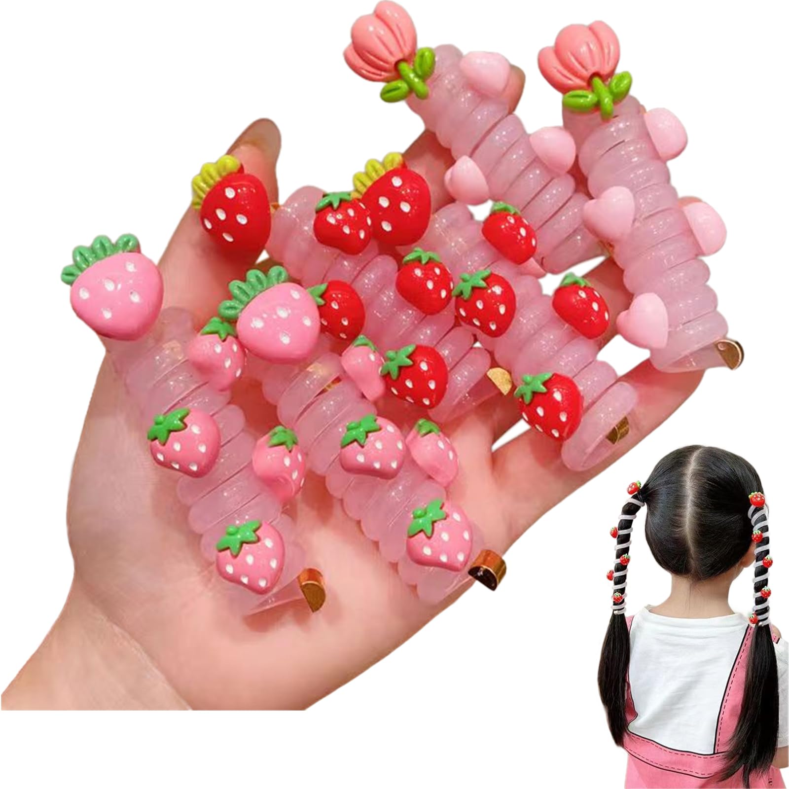 Colorful Telephone Wire Hair Bands, Butterfly & Colorful Telephone Wire Hair Bands For Girls, Spiral Hair Ties Phone Cord, Hair Coils Phone Cord Hair