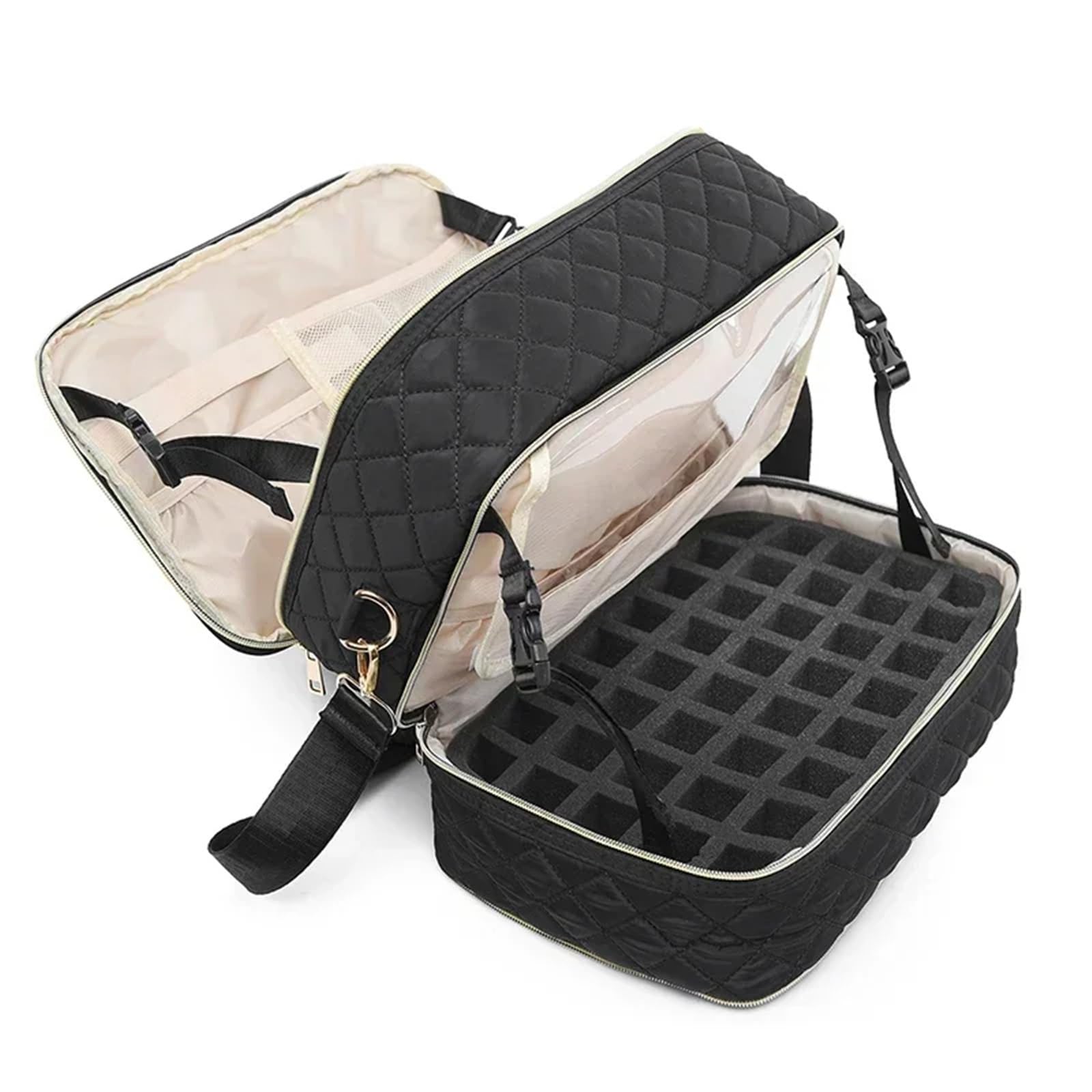 Organizador de esmaltes de uñas Bolsa De Almacenamiento De Esmalte De Uñas, 80 Botellas, Bolso De Hombro Grande For Cosméticos, Organizador For Aceite Esencial De Viaje, Organizador De Herramientas Fo