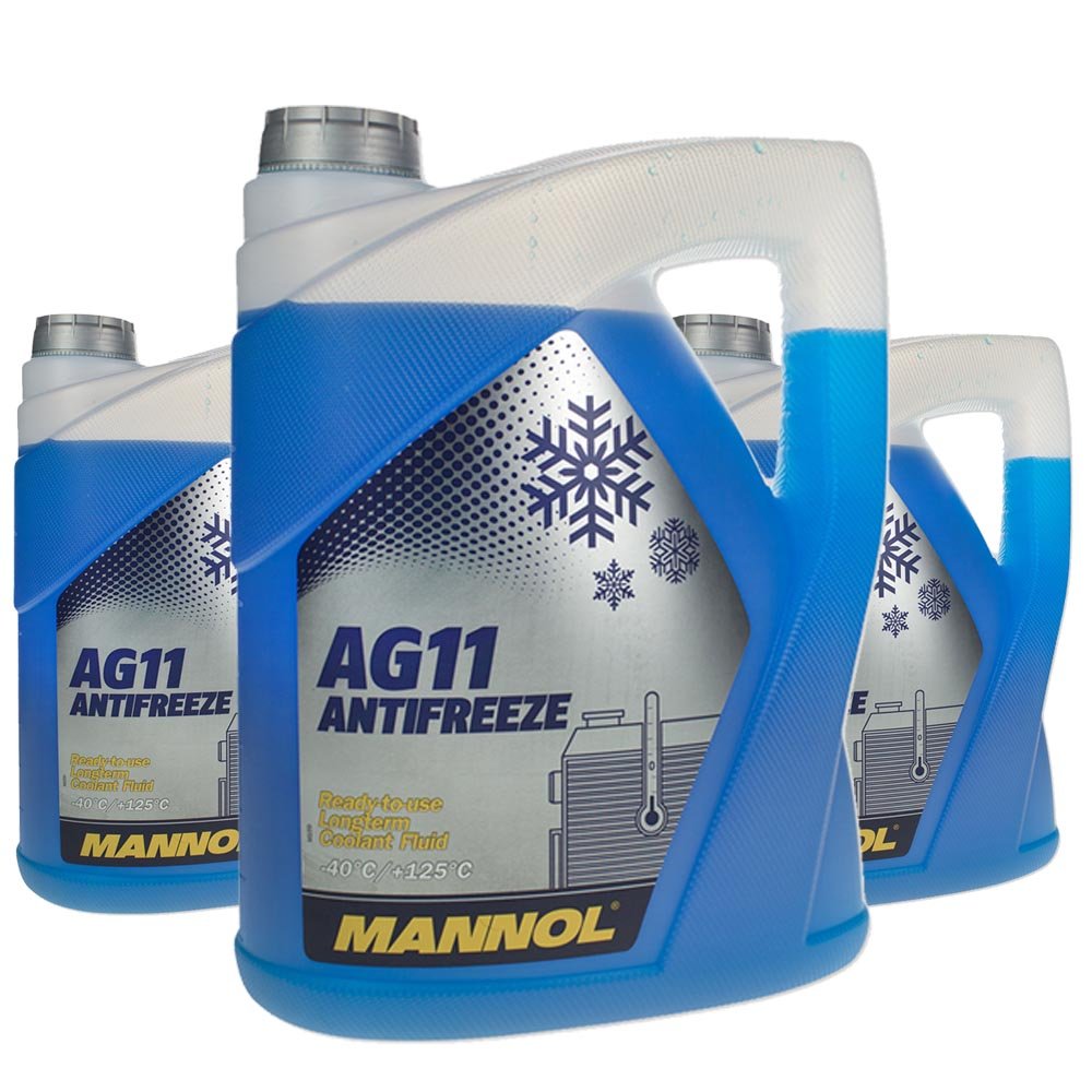 MANNOL 3 x 5L Longterm Antifreeze AG11-40°C/Kühlerfrostschutz Fertiggemisch Blau