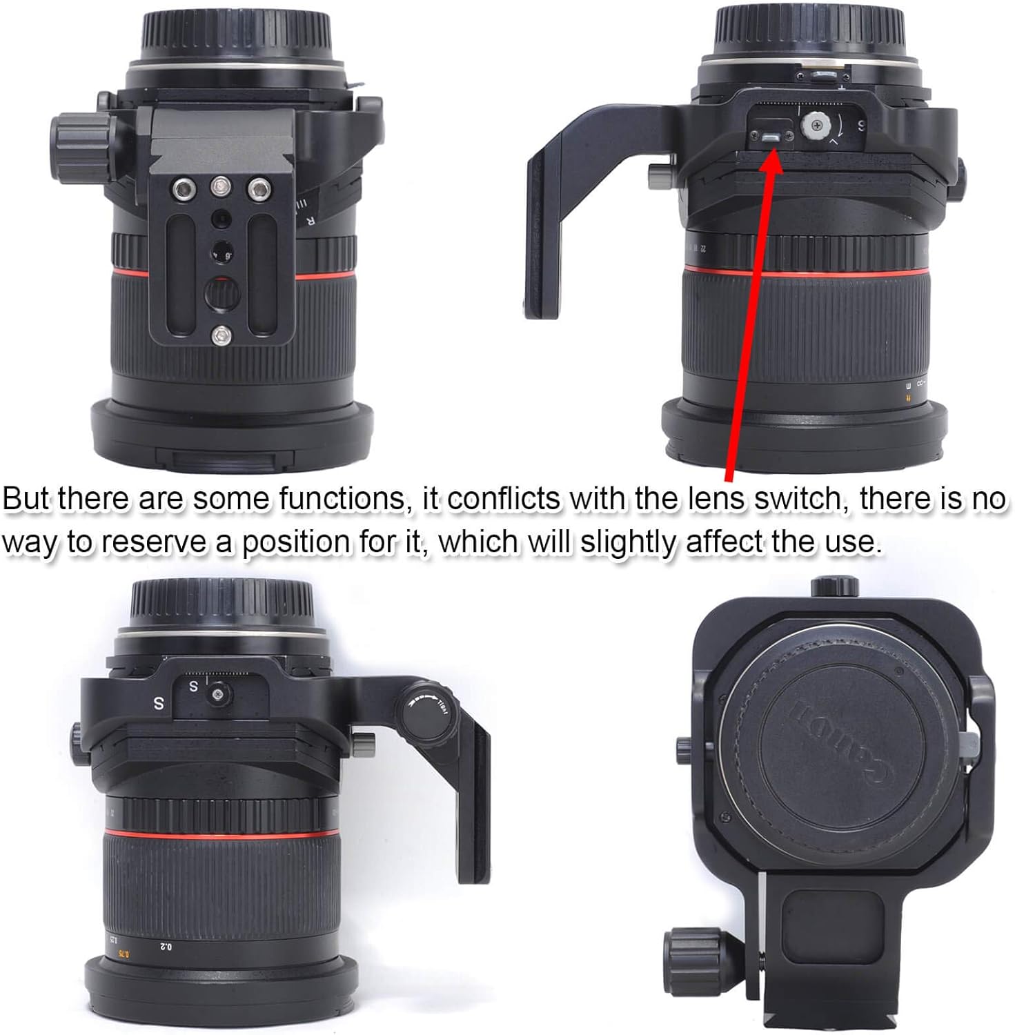 Tripod Mount Ring, Camera Lens Support for Samyang 24mm f/3.5 ED AS UMC Tilt-Shift Lens and Rokinon Tilt-Shift 24mm f/3.5 ED AS UMC Lens, Built-in 50mm QR Plate for Tripod Ball Head of Arca-Swiss PMG