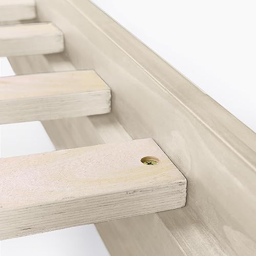 Miniatura 5 de eLuxurySupply Marco de cama de plataforma de madera, tamaño individual XL, color blanco, perfil bajo, no necesita somier, fácil montaje, estilo