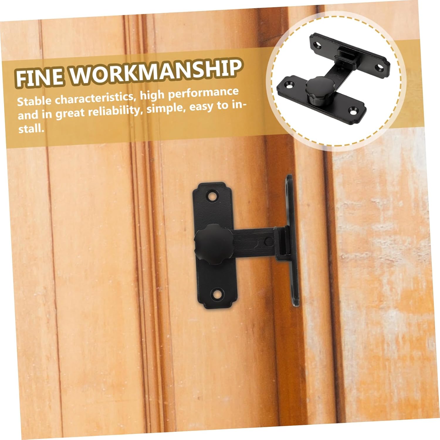 Heavy Duty Sliding Barn Door Latch Rotatable Gate Lock for Garden Bathroom Thickened Stainless Steel Bolt for Barns Shutters Double Doors Easy Install and Safe Use