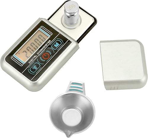 QWORK Escala profesional de calibre de fuerza de lápiz giratorio de 0.00 oz3.53 oz, retroiluminación LCD digital de fuerza de seguimiento, medidor