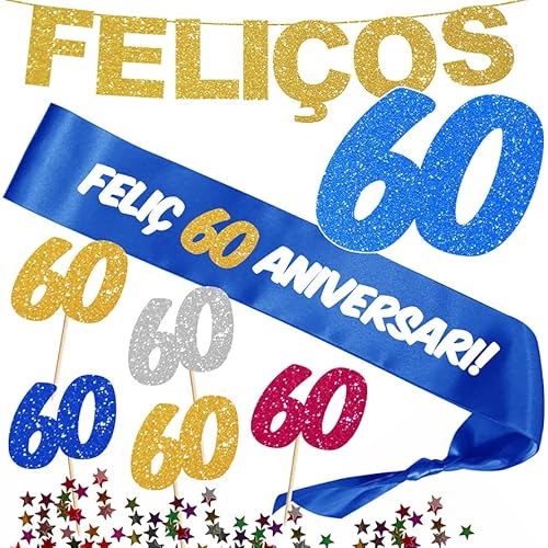 Inedit Festa Feliços 60 Anys Banda 60 Años Cumpleaños Banda Honorífica Feliç 60 Aniversari i 6 Toppers Català Fabulosos 60 Anys Cover