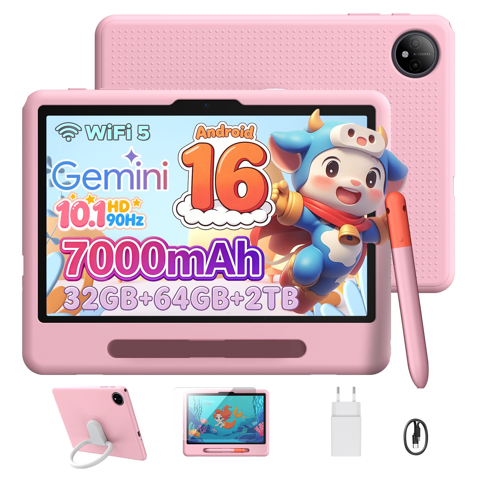 Tablet Infantil P10 De 10.1” Con Android 16, 32GB RAM, 64GB ROM Y Batería 7000mAh