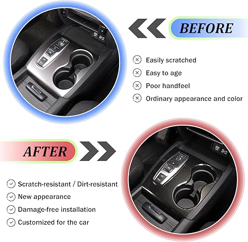 Miniatura 2 de Cubierta del panel de palanca de cambios de control central para Honda Pilot 2016-2022Ridgeline 2020-2023Passport 2019-2023, calcomanía para marco