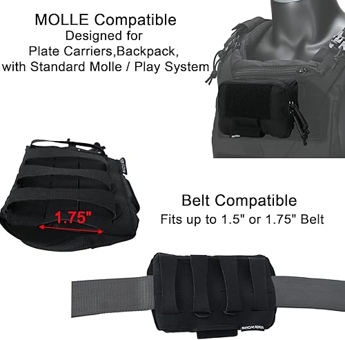 Miniatura 6 de Molle - Bolsa táctica de administración para el pecho, pequeña bolsa de pecho Molle, bolsa para cinturón y chaleco táctico, panel organizador de