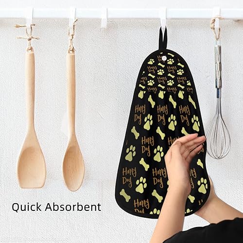 Miniatura 4 de Toallas de mano con estampado de patas de perro feliz, toallas de mano para baño, toallas de mano de secado rápido altamente absorbentes, toalla de