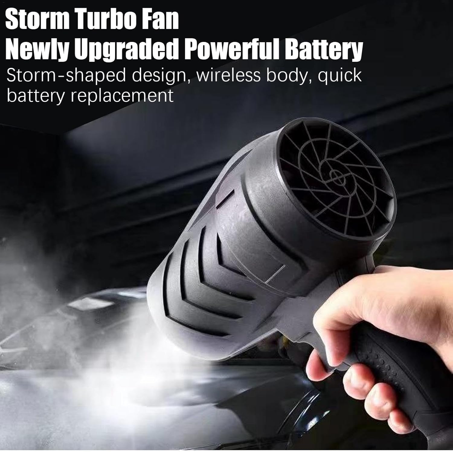Turbo Jet Soplador, soplador de mano inalámbrico con 2 baterías y 1 cargador para limpieza de patio, soplar hojas, secar, camping