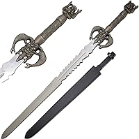 Vista 1 de Medieval Warrior Espada vikinga de fantasía hecha a mano personalizada viene con funda de cuero negro