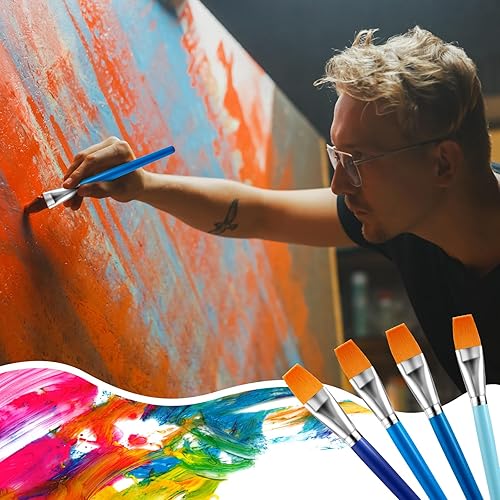 Miniatura 6 de Honoson Pinceles de pintura para pintura acrílica, pinceles grandes a granel con mango de madera para acrílico, acuarela, óleo, manualidades, arte