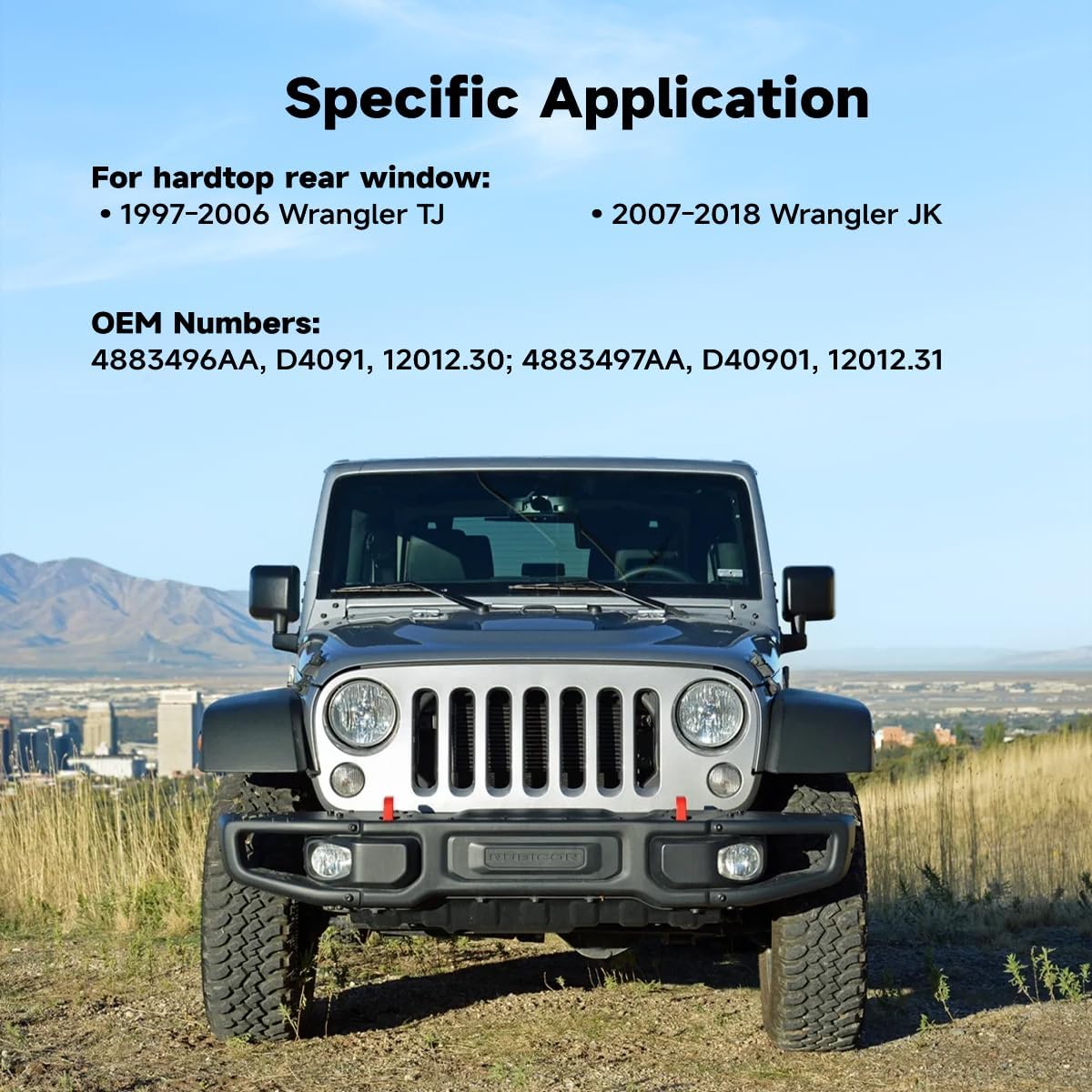 4883496AA | 4883497AA Left & Right Liftgate Ball Stud，Lift Glass Support Bracket Compatible with 1997-2006 Jeep Wrangler TJ | 2007-2018 Jeep Wrangler JK