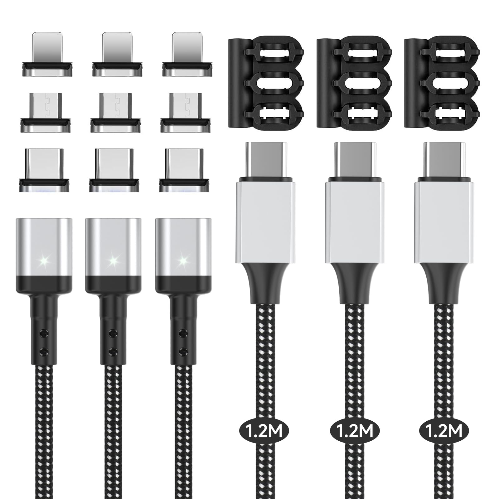 SUNTAIHO マグネット-充電ケーブル USB-C 3A急速充電 【1.2M…
